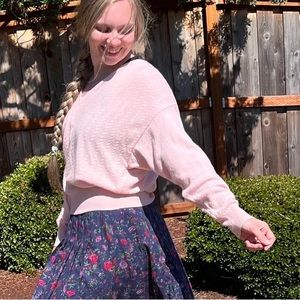 90s BENETTON Pink Preppy Angora Sweater, Lambswool Cable Knit V-Neck